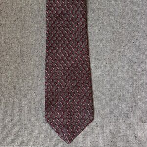 Pagliano Milano Silk Tie Made in Italy Burgundy Gray Geometric Classic